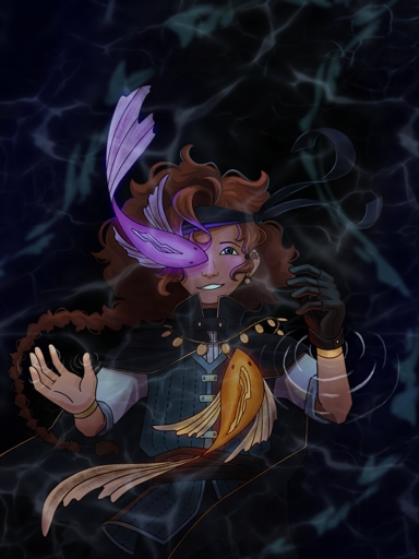 Gem in Water with yellow and purple fish